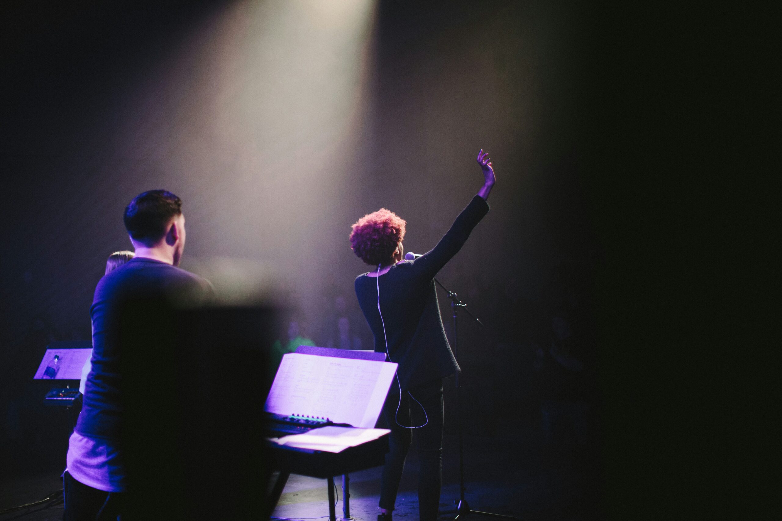 a singer on a stage