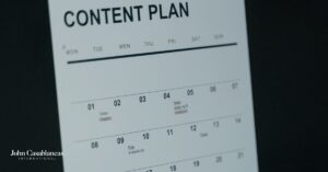 a content calendar for social media content
