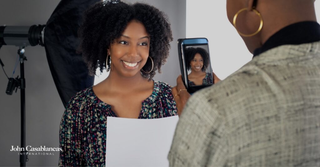 a woman preparing for a self-tape acting audition