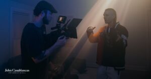 content creator behind the scenes