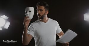 a person in a theatre acting class