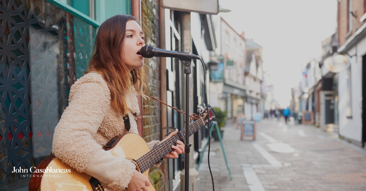 a gigging musician busking