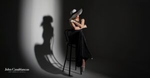 fashion model training in front of a camera