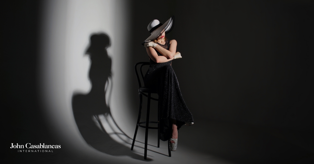 fashion model training in front of a camera